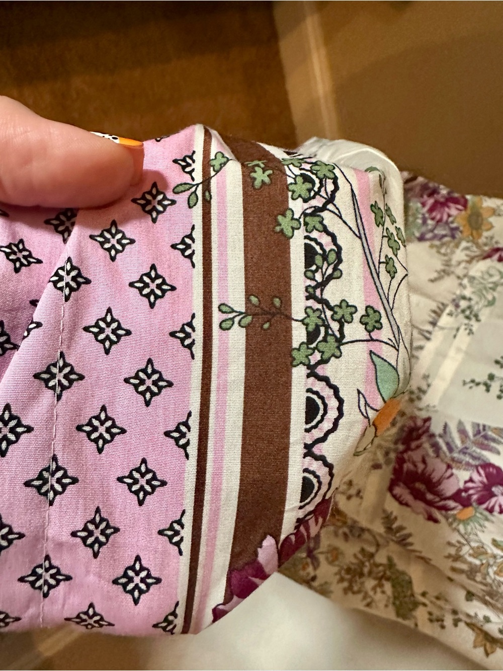 NWT Anthropologie Somerset 2x Floral Maxi Dress with Pink Trim Purple Accents - Picture 5 of 8